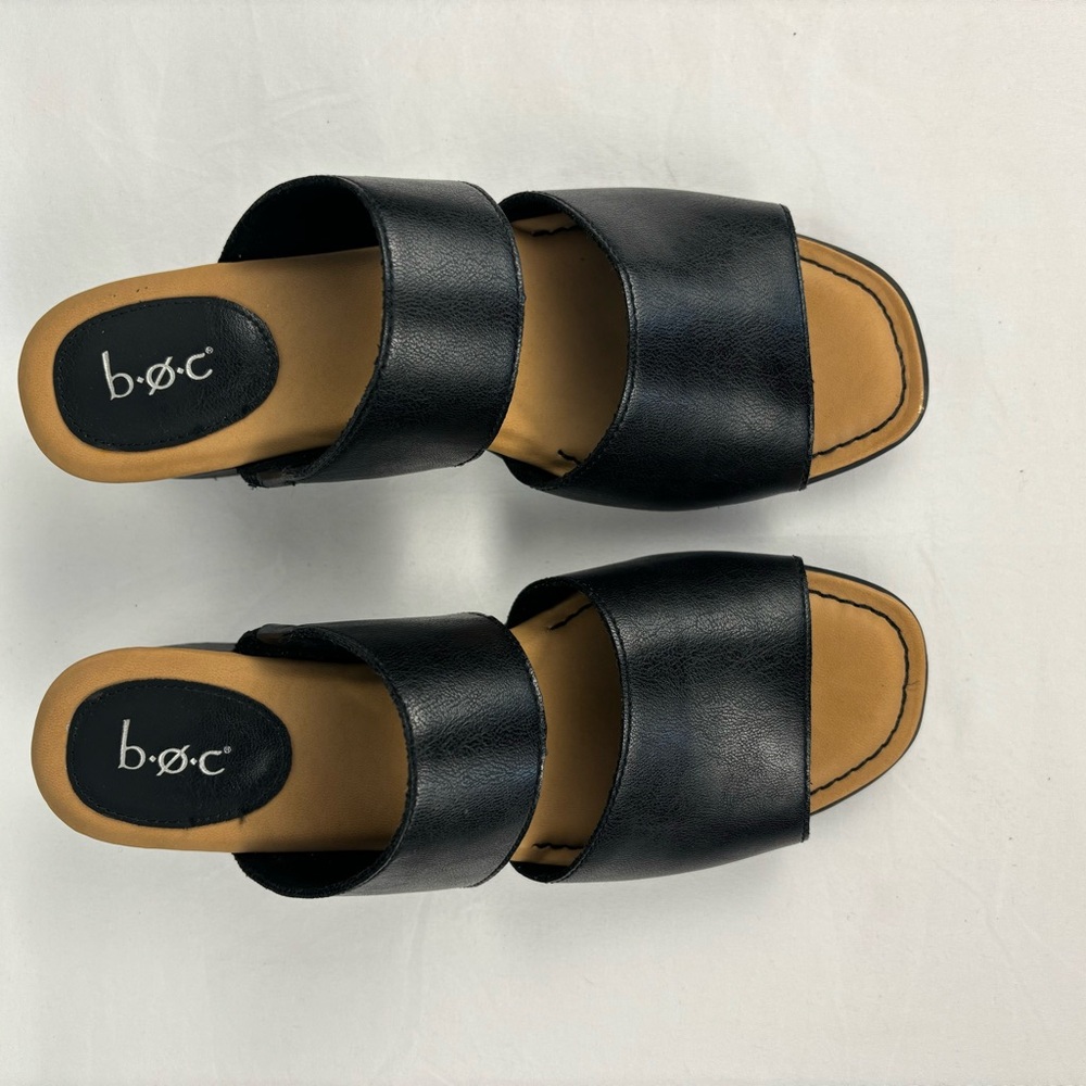 b.o.c Lyanna Black Vegan Double Strap Sandals